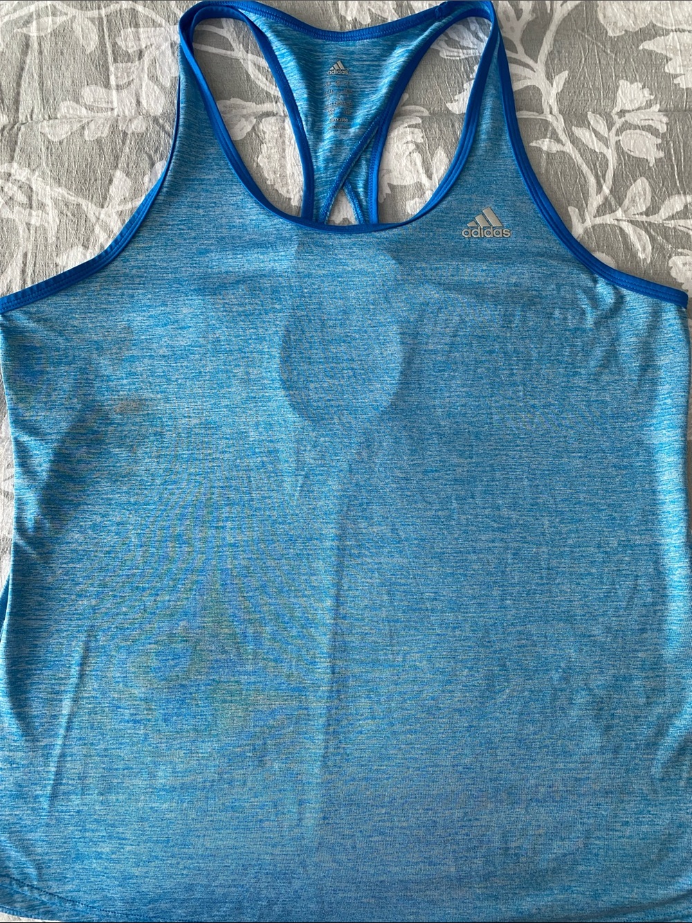 adidas Women’s Heathered Light Blue Racerback Tank